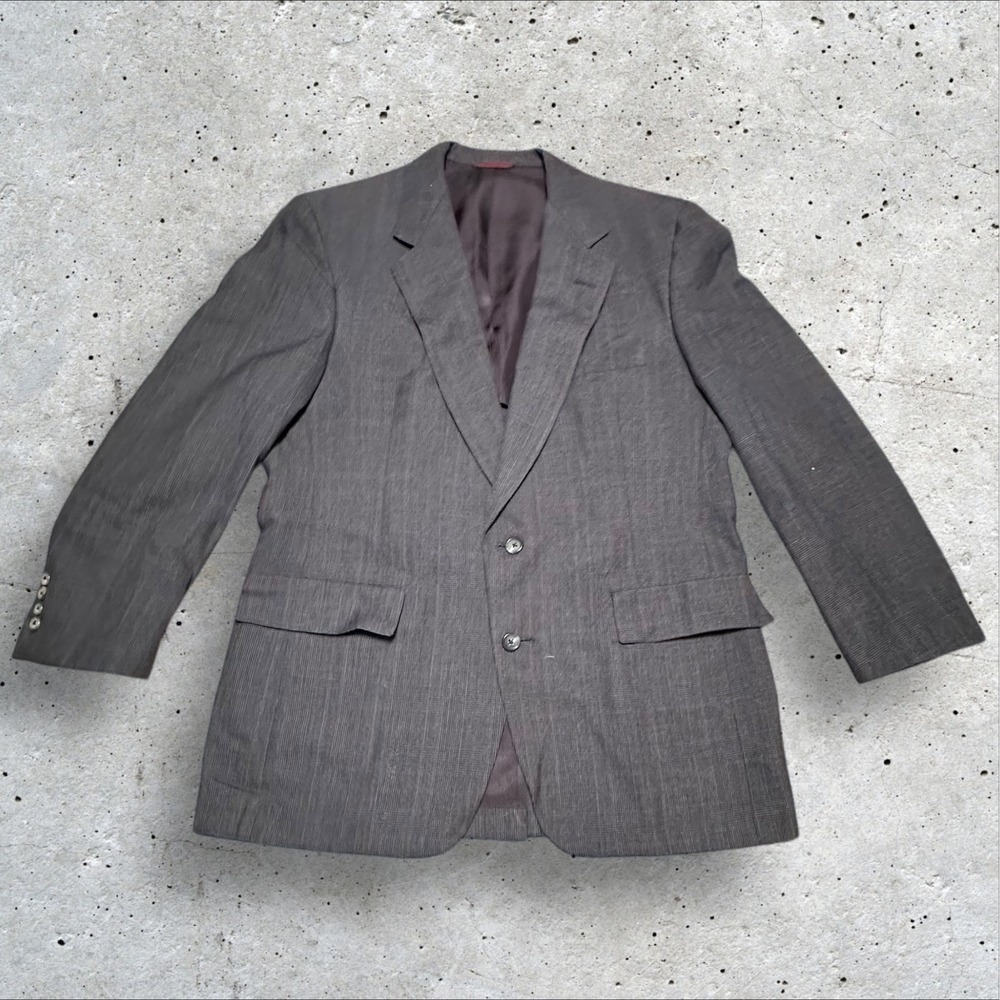 Vintage Hart Schaffner Marx Blue/Gray Wool Blazer Union Made USA Mens Sport Coat